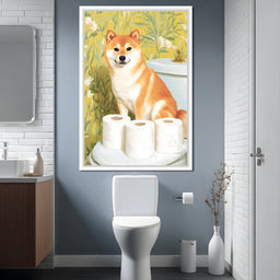 Shiba Guarding Bathroom Rolls - NicheCanvas