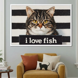 Tabby Cat Inmate Love Fish - NicheCanvas