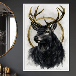 Stag of the Gilded Halo - NicheCanvas