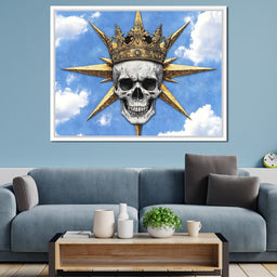 Majestic Crowned Skull Skies - NicheCanvas