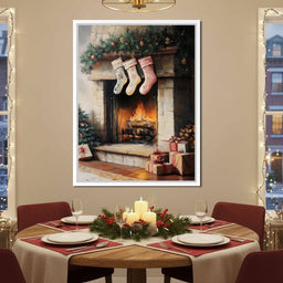 Cozy Christmas Hearth Stockings - NicheCanvas