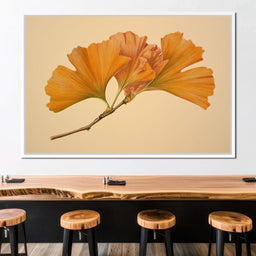 Golden Ginkgo Fan Leaves Glow - NicheCanvas