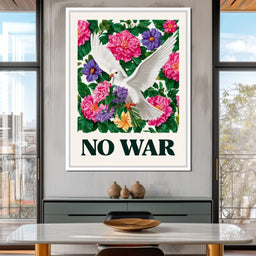 No War Dove Flower Garden - NicheCanvas