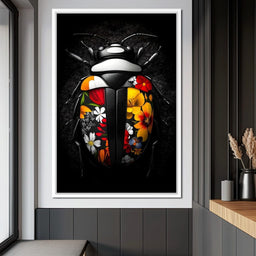 Floral Beetle Kaleidoscope - NicheCanvas