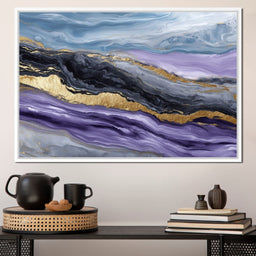 Lavender Gold Marble Drift - NicheCanvas