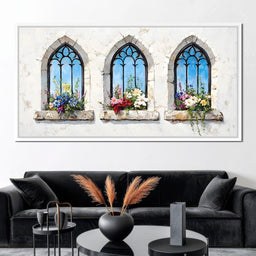 Floral Elegance Through Arches - NicheCanvas