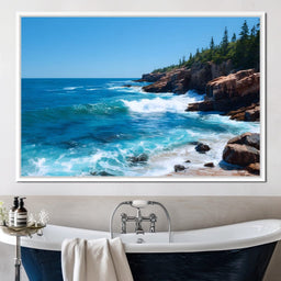 Rocky Coast Whitewave Horizon - NicheCanvas