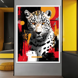 Golden Sun Leopard Stare - NicheCanvas