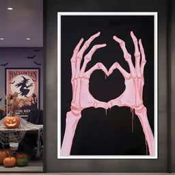 Macabre Heartbeat Skeleton Love - NicheCanvas