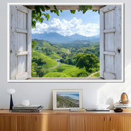 Window To Verdant Valley Dream - NicheCanvas