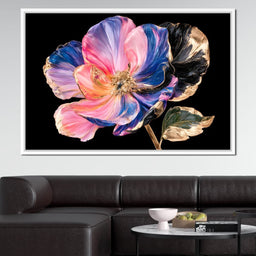 Gilded Petals Unfolding Into Night - NicheCanvas