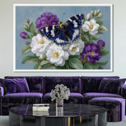 Blue Butterfly Garden Blossom - NicheCanvas