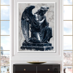 Midnight Marble Angel Prayer - NicheCanvas