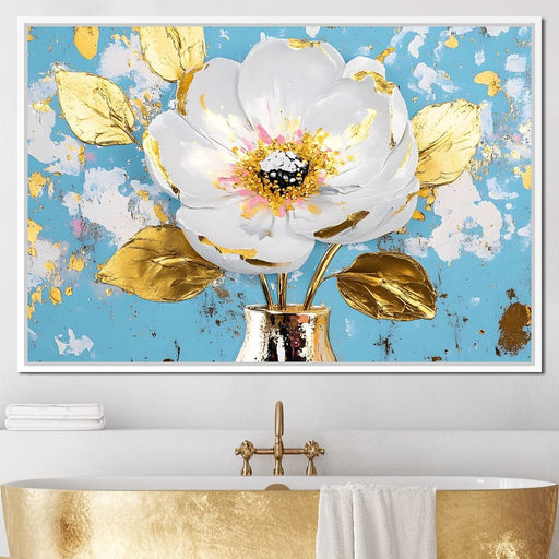 Golden Petal Elegance Blooms Canvas Print