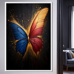 Red & Blue Butterfly - NicheCanvas
