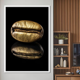 Golden Coffee Bean Reflection - NicheCanvas