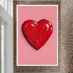 Glossy Red Heart Pop  - NicheCanvas