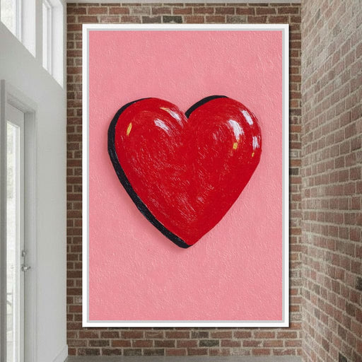 Glossy Red Heart Pop Canvas Print