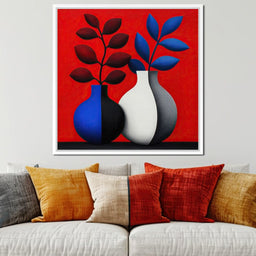 Vases in Crimson Rhythm - TooplesArt - NicheCanvas