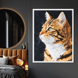 Golden Tabby Cat Portrait - NicheCanvas