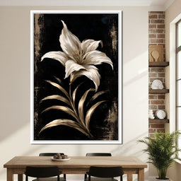 Gilded Petals Upon Nightfall - NicheCanvas