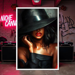 Dark Allure Under the Brim - NicheCanvas