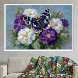 Sapphire Butterfly Bouquet - NicheCanvas
