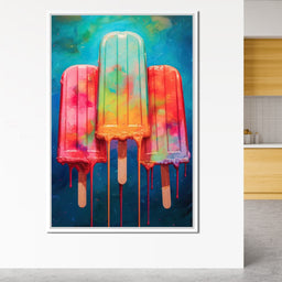Rainbow Popsicles Glow - NicheCanvas