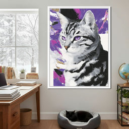 Violet Eyed Feline Muse - NicheCanvas