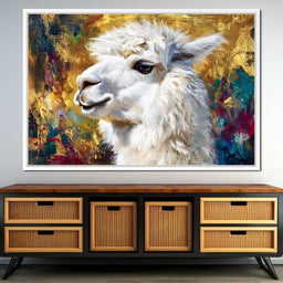 Golden Llama Portrait Glow - Neal Hackett - NicheCanvas