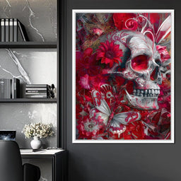 Rose Petal Skull Garden Feast - NicheCanvas