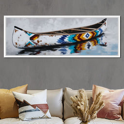 Reflections Of The Painted Canoe - NicheCanvas
