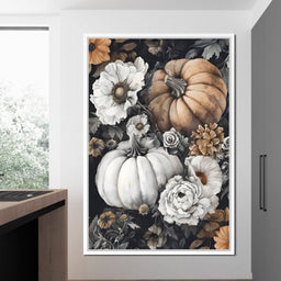 Autumn Pumpkin Floral Reverie - NicheCanvas