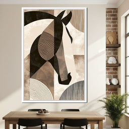 Stallion Reflected Through Geometric Planes - NicheCanvas