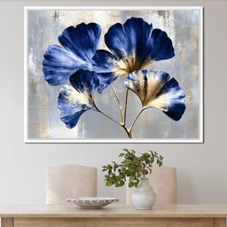 Gilded Ginkgo Leaves Under Moonlight - NicheCanvas