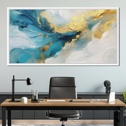 Oceanic Gold Swell Abstraction - NicheCanvas