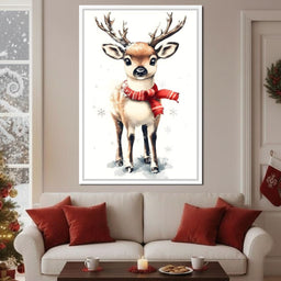Snowy Baby Reindeer Holiday Charm - NicheCanvas
