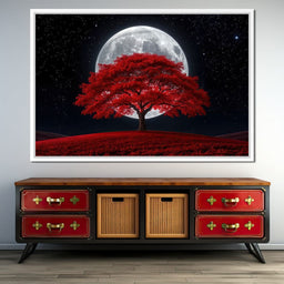 The Crimson Moon Tree - TooplesArt - NicheCanvas