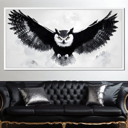 Nocturnal Owl Majesty Unfurled - NicheCanvas