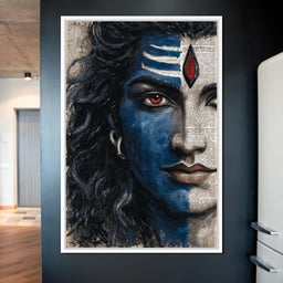 Shiva Gaze Ancient Script Face - NicheCanvas