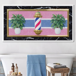 Retro Barber Pole Vaporwave Charm - NicheCanvas