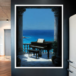 Seaside Sonata Grand Piano View - NicheCanvas