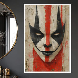 Tribal Mask Red Strike Face - NicheCanvas