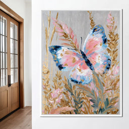 Abstract Golden Butterfly Garden - NicheCanvas