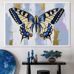 Blue Swallowtail Gold Drift - NicheCanvas