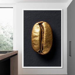 Golden Coffee Bean Minimalism - NicheCanvas