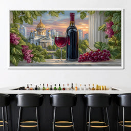 Gilded Reflections Vineyard Balcony - NicheCanvas