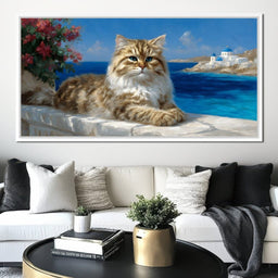 Mediterranean Feline Daydream - NicheCanvas