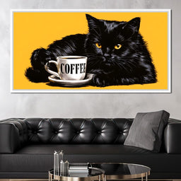 Black Cat Black Coffee - NicheCanvas