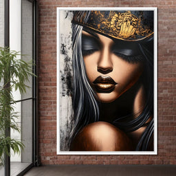 Golden Dreams Portrait Elegance - NicheCanvas